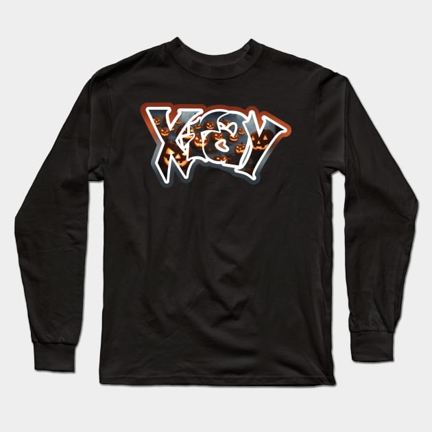 X-Ray Halloween Graffiti Long Sleeve T-Shirt by LaughingCoyote